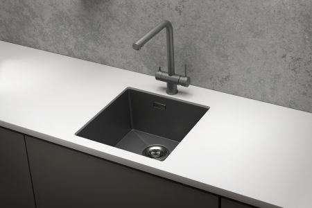 Кухонная мойка GRANULA (4445U, ГРАФИТ МАТОВЫЙ), артикул 4445U, ГРАФИТ МАТОВЫЙ