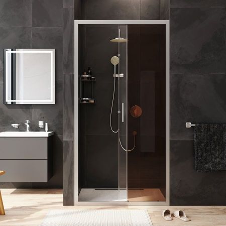 W90G-100-1-195MBr Gem Solo Дверь душевая 100х195, стекло бронзовое, профиль матовый хром, артикул W90G-100-1-195MBr