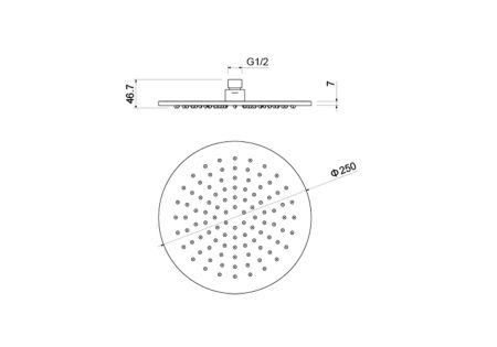 Круглый верхний душ  250*7 мм AQUATEK AQ2077CR, артикул AQ2077CR