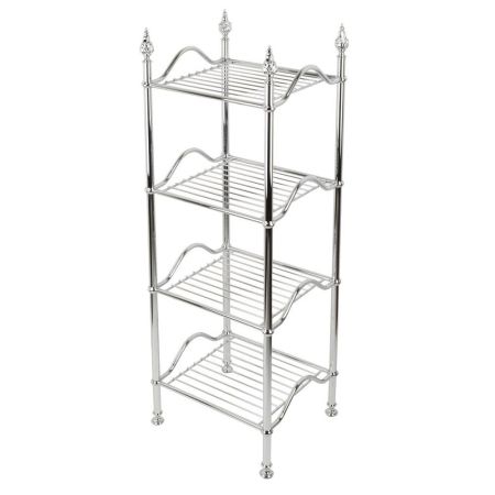 MIRELLA Этажерка L38хH107xP34 см, 4 полки-решетки, латунь, хром, артикул 26362