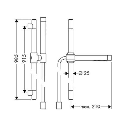AX Starck Душевой гарнитур (ручной душ 2jet + штанга + держаель для душа), цвет: хром, артикул 27980000