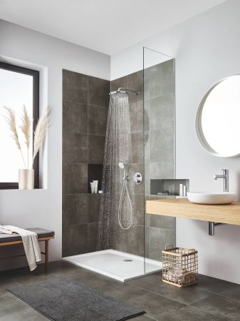 Верхний душ GROHE Tempesta 250, круглый + Душевой кронштейн 380 мм, хром (26663000), артикул 26663000