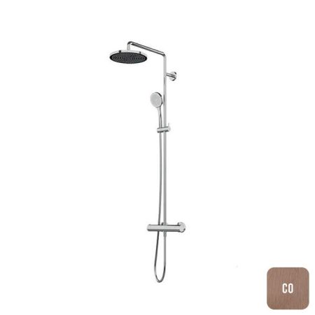 ALMAR Термостатическая душевая колонна с функцией VELVET 230 мм, цвет Copper Brushed PVD, артикул E405002.CO