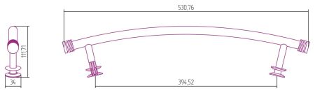 Полка выгнутая (L - 470 мм) н/ж для ДР "СУНЕРЖА" (Черный хром), артикул 01-2011-0470