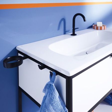 BURGBAD VRY Держатель фена для мебели, цвет черный матовый, артикул ACJW001