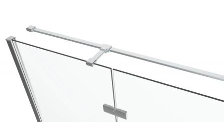 Душевой уголок Black&White Stellar Wind S701-1000x1000 радиальный профиль Серебристый хром стекло прозрачное