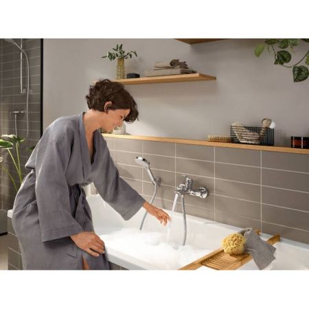 Смеситель для ванны и душа, Hansgrohe, Rebris E, тип открывания воды-однорычажный, тип регулирования воды-керамический картридж, монтаж-настенный, отверстия для монтажа-2, вынос излива, мм-182, регулируемое ограничение температуры, дивертер с переключател Смеситель для ванны и душа, Hansgrohe, Rebris E, тип открывания воды-однорычажный, тип регулирования воды-керамический картридж, монтаж-настенный, отверстия для монтажа-2, вынос излива, мм-182, регулируемое ограничение температуры, дивертер с переключател