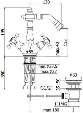 Смеситель для биде Paffoni Belinda FBLV135BR, артикул FBLV135BR