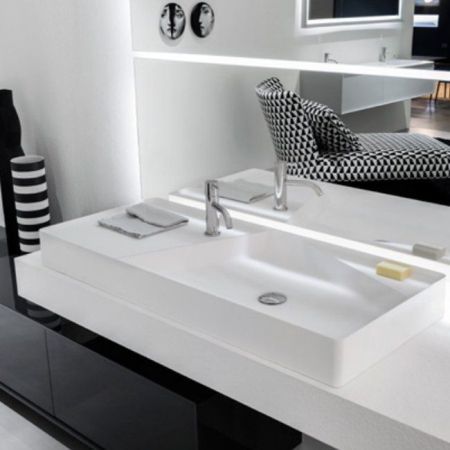 ANTONIO LUPI SIMPLO Раковина 1080х470х110 мм., накладная, с 1 отверстием для смесителя, с самотечным донным клапаном, Flumood, цвет белый, артикул SIMPLO108.A