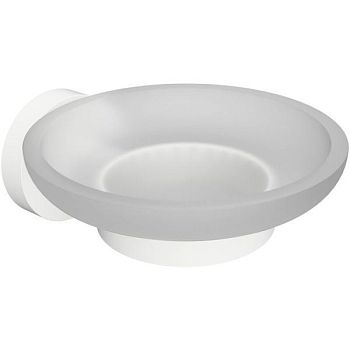 Мыльница WHITE стеклянная, белая