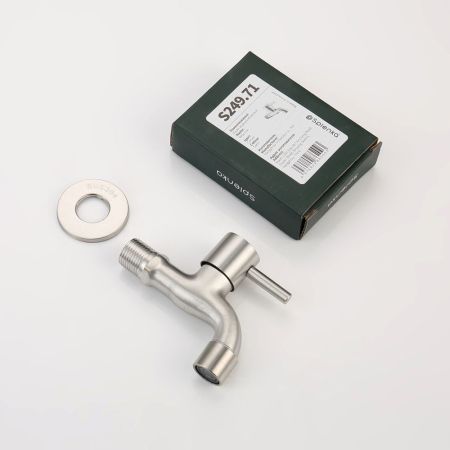 Кран водоразборный со штуцером Splenka S249.71, сатин, артикул S249.71