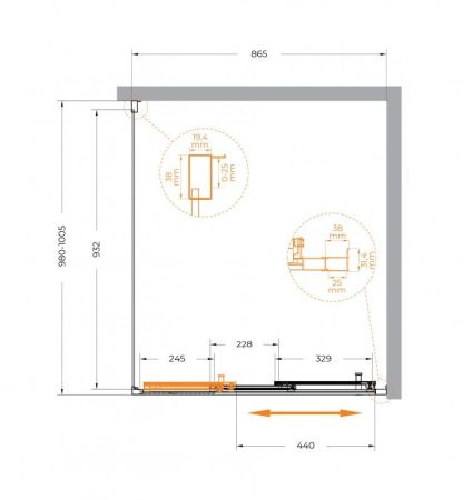 MOLVENO-AHF-31-100/80-C-CR-IV Душевой уголок, артикул MOLVENO-AHF-31-100/80-C-CR-IV