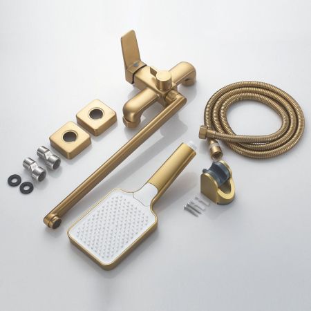 Смеситель для ванны Shevanik S9922G, золотой сатин, артикул S9922G