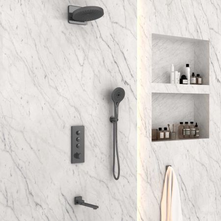 Душевой комплект Inspire VSFW-433TI1GM встраиваемый, вороненая сталь, артикул VSFW-433TI1GM