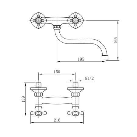 Смеситель для кухни FASHUN A4608, хром