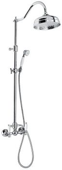 Emmevi Deco Ceramic, душевая колонна регулируемая по высоте, со смесителем, цвет хром