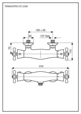 Emmevi Deco Classic, двухвентильный термостатический смеситель для душа, без набора для душа, цвет хром
