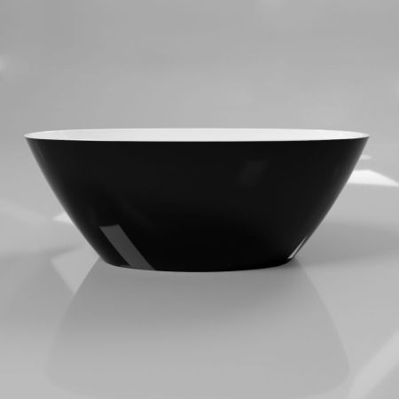 Ванна WHITECROSS Onyx B 160x75 (черный/белый глянец) иск. камень, артикул 0205.160075.10100