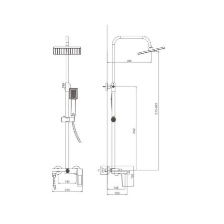 Душевая система Haiba HB24817-3, пепельный