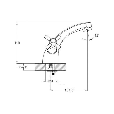 Смеситель для раковины G.Lauf QMT1-A722, хром