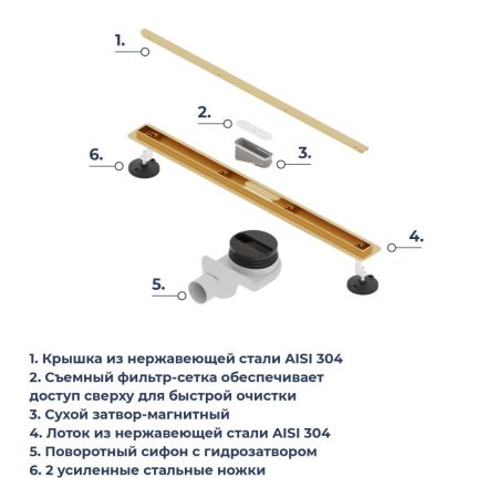 Душевой трап RGW SDR-54Gb (400), артикул 79215440-06