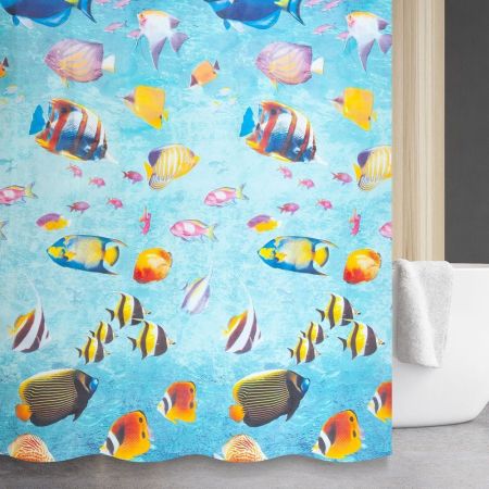 Штора для ванной комнаты Savol S-8PEVA13, морской мир, артикул S-8PEVA13