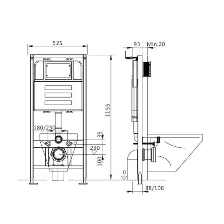 Комплект Maretti 3 в 1: унитаз EA10PBM73-844, инсталляция AC11P5211, кнопка AC12KA-560, артикул EA73KA56052