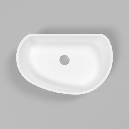 Умывальник WHITECROSS Ametrine 60x37 (белый мат) иск. камень, артикул 0718.060037.200