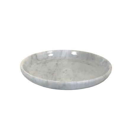 3SC Elegance MARMO Лоток универсальный, круглый, цвет: мрамор bianco carrara/хром, артикул EL66ABCSL