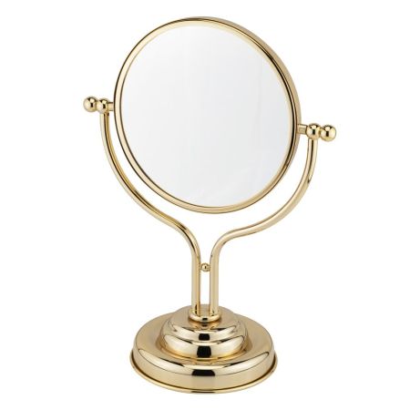 MIRELLA Зеркало оптическое настольное D18 cm (2X), золото, артикул 17321
