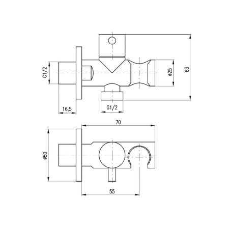 Гигиенический душ без смесителя Rav Slezak SK0056, хром, артикул SK0056