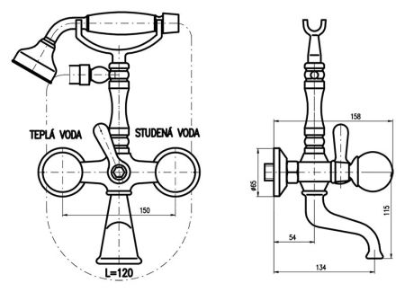 Смеситель для ванны Rav Slezak Brilliance BRILLIANCE160.5Z