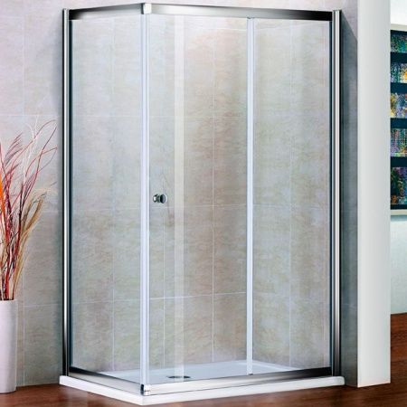 Душевой уголок Cezares Pratico AH-1 100x80 профиль Хром стекло прозрачное