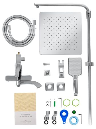 Душевая система WONZON & WOGHAND FLEX, Хром (WW-88047072-CR), артикул WW-88047072-CR