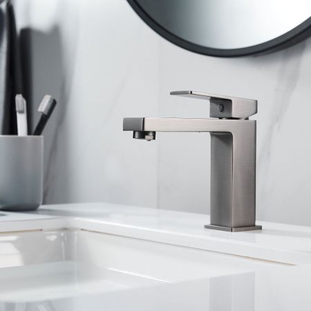 Смеситель для раковины Shevanik S9601T, оружейная сталь, артикул S9601T