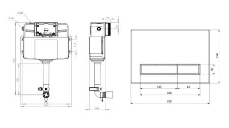 Комплект 3 в 1 бачка скрытого монтажа для приставного унитаза Lavinia Boho Relfix 77030055, артикул 77030055