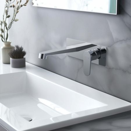 Смеситель для раковины настенный (внешняя и скрытая часть) AQUATEK AQ1213CR ОБЕРОН, артикул AQ1213CR