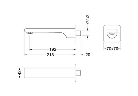 Излив для ванны 192 мм AQUATEK AQ1441CR ЛИРА, артикул AQ1441CR