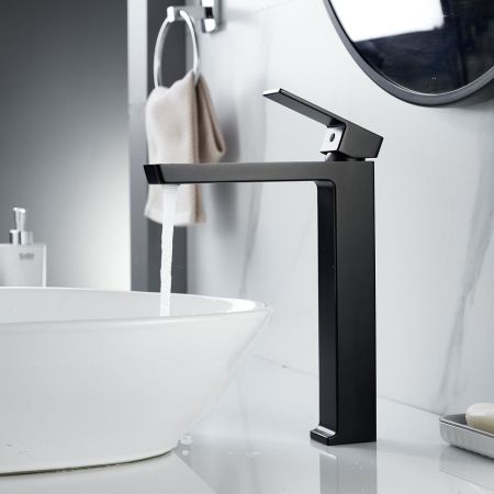 Смеситель для раковины высокий Rose R18H R1811H-1, черный