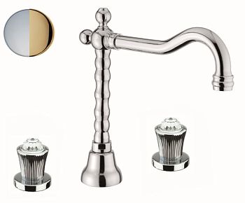 Смеситель для раковины Fiore VENERE SKY (SWAROVSKI®) 13CO0637, хром/золото