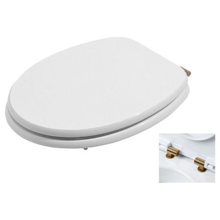 AZZURRA CHARME сиденье для унитаза , цвет белый/шарниры бронза (микролифт), артикул CHA1800/F bi/br