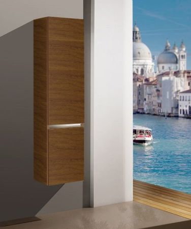 Шкаф пенал SanVit Кубэ 32 pkube с фактурой под дерево подвесной Акация светлая, артикул pkube