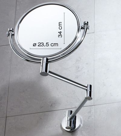Gedy Michel, настенное круглое косметическое зеркало (2x), цвет хром
