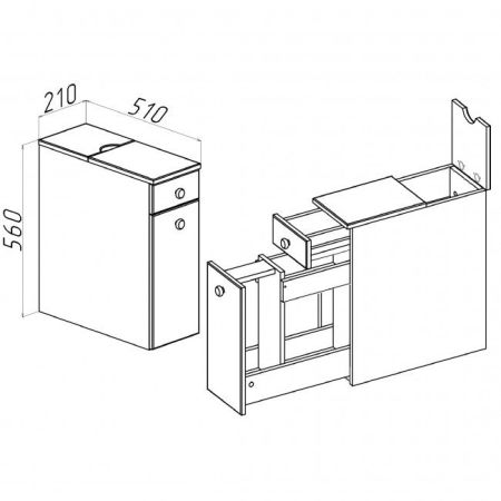 Тумба Runo Комбо 21 4620750028510 Белая
