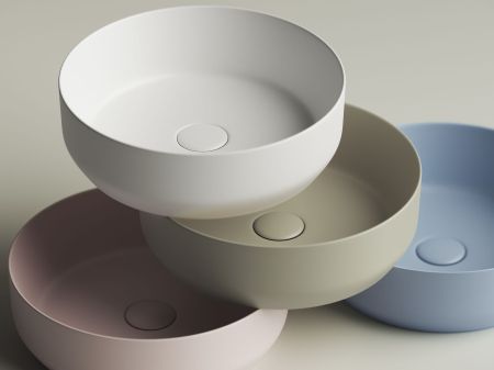 Умывальник чаша накладная круглая (цвет Белый Матовый) Element 390*390*120мм CN6022MW