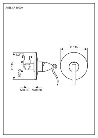 Смеситель Abel внутристенный, цвет бронза, артикул 39009BR
