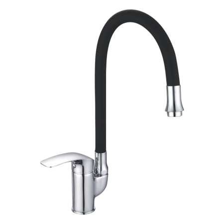 Смеситель для кухни с гибким изливом Shevanik S5543-3, хром/черный, артикул S5543-3
