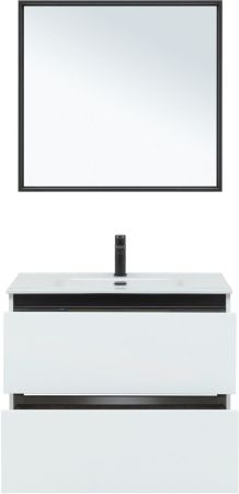 Комплект мебели для ванной De Aqua Ариетта NEW 80 белый матовый