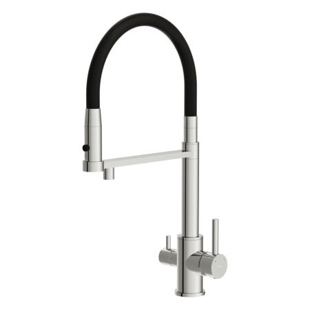 Смеситель для кухни Cersanit ZEN однорычажный с фильтром с гибким изливом хром (68249), артикул 68249