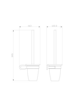 Туалетный ершик в комплекте WONZON & WOGHAND FIRST, Хром (WW-8429), артикул WW-8429